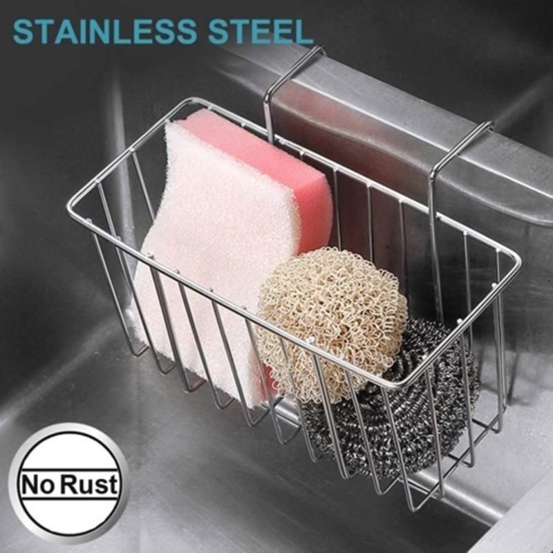 Kitchen Stainless Steel Sponge Rack Sink Storage Cabinet