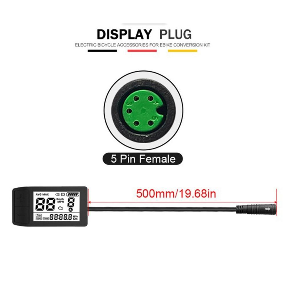 24V-52V Electric Bike 500S LCD Display for BBS01 BBS02 Mid Drive Motor Bicycle Ebike Computer UART