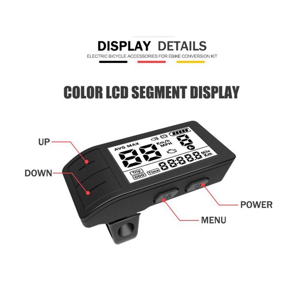 24V-52V Electric Bike 500S LCD Display for BBS01 BBS02 Mid Drive Motor Bicycle Ebike Computer UART