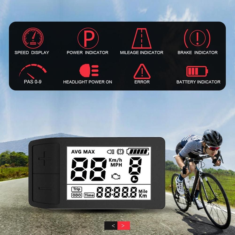 24V-52V Electric Bike 500S LCD Display for BBS01 BBS02 Mid Drive Motor Bicycle Ebike Computer UART