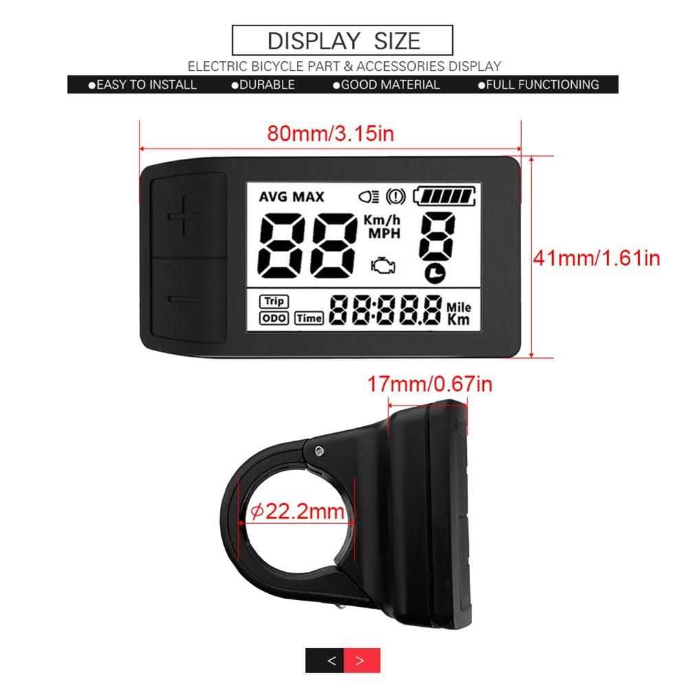 24V-52V Electric Bike 500S LCD Display for BBS01 BBS02 Mid Drive Motor Bicycle Ebike Computer UART