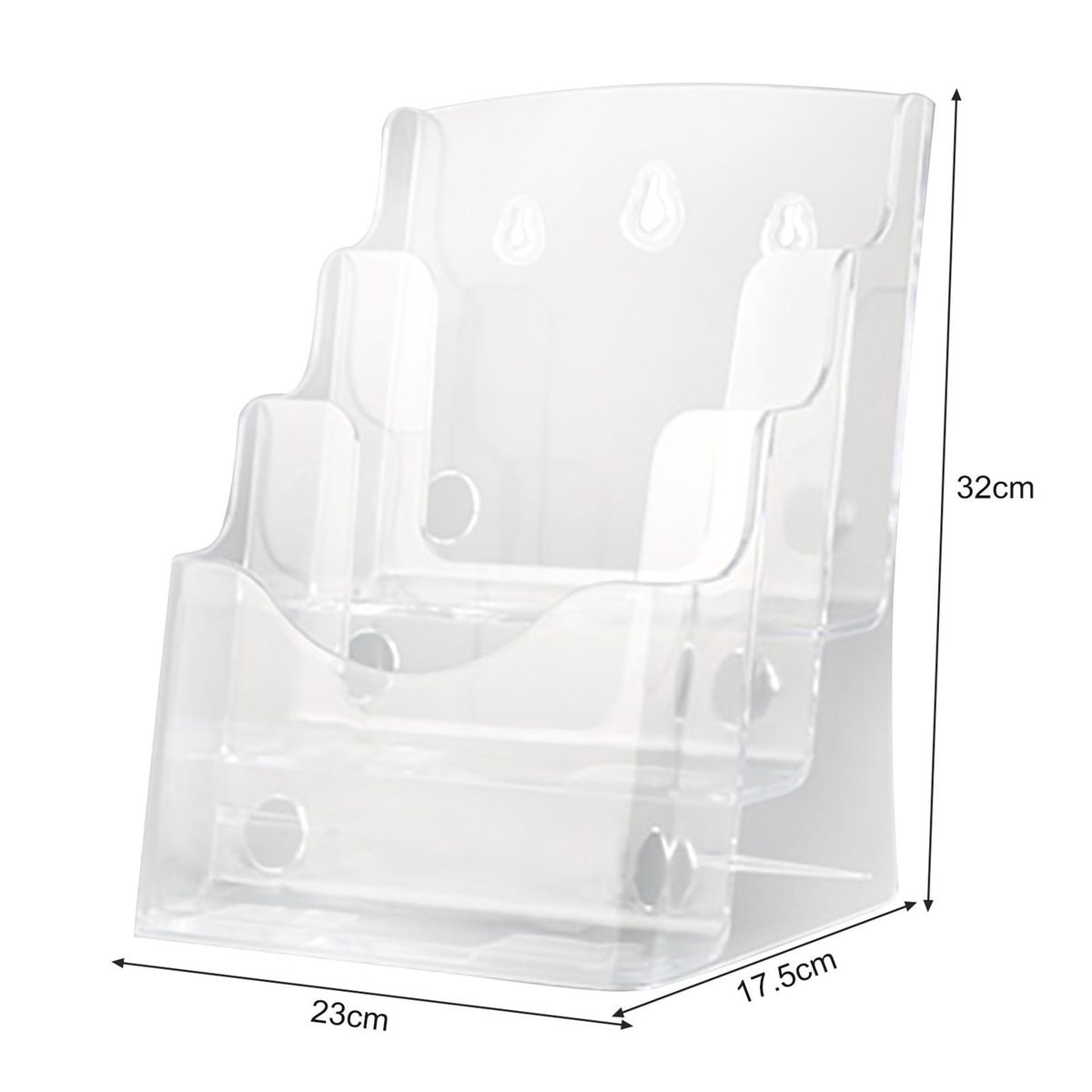 Brochure Display Stand Acrylic 3-tier Brochure Holder with for Flyers