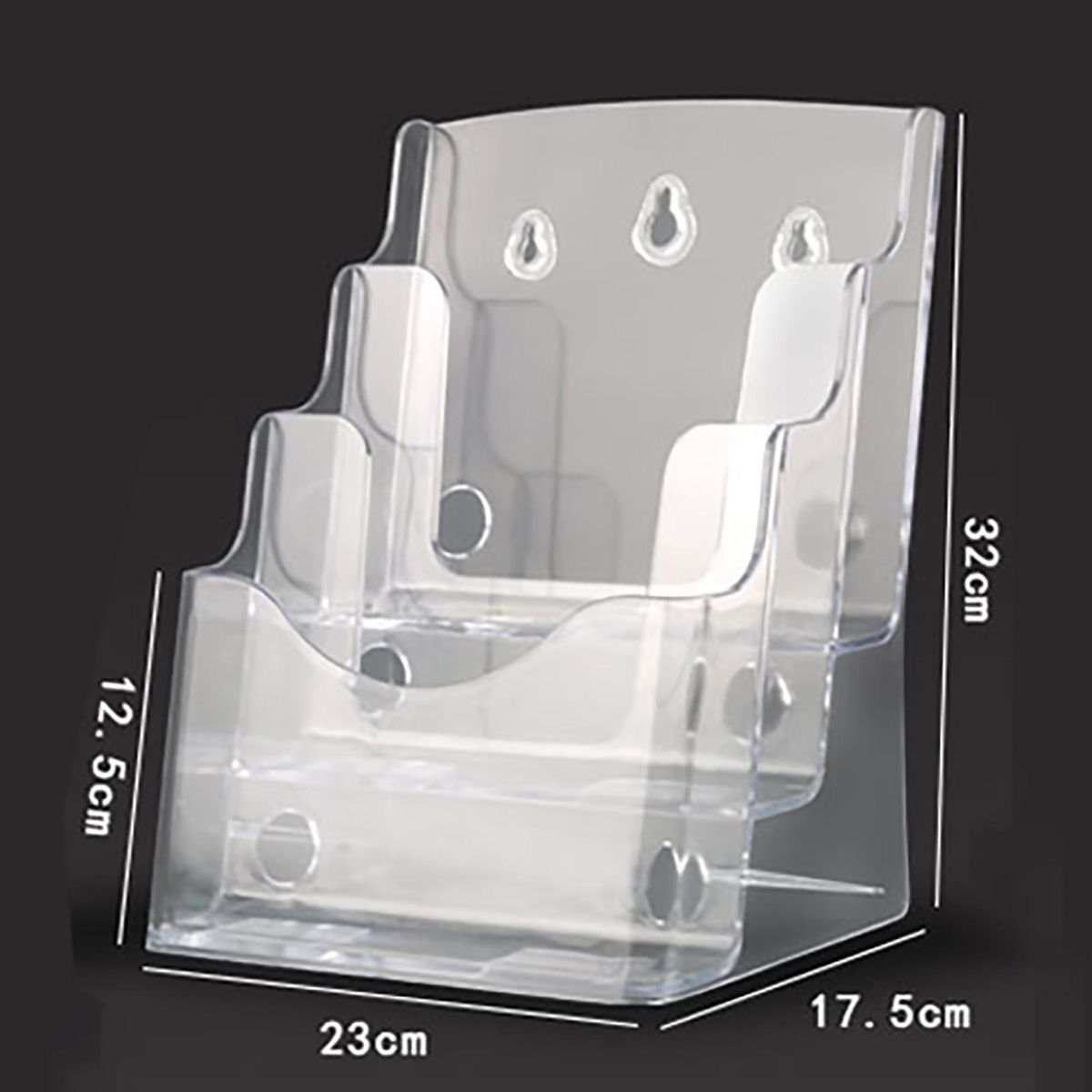 Brochure Display Stand Acrylic 3-tier Brochure Holder with for Flyers