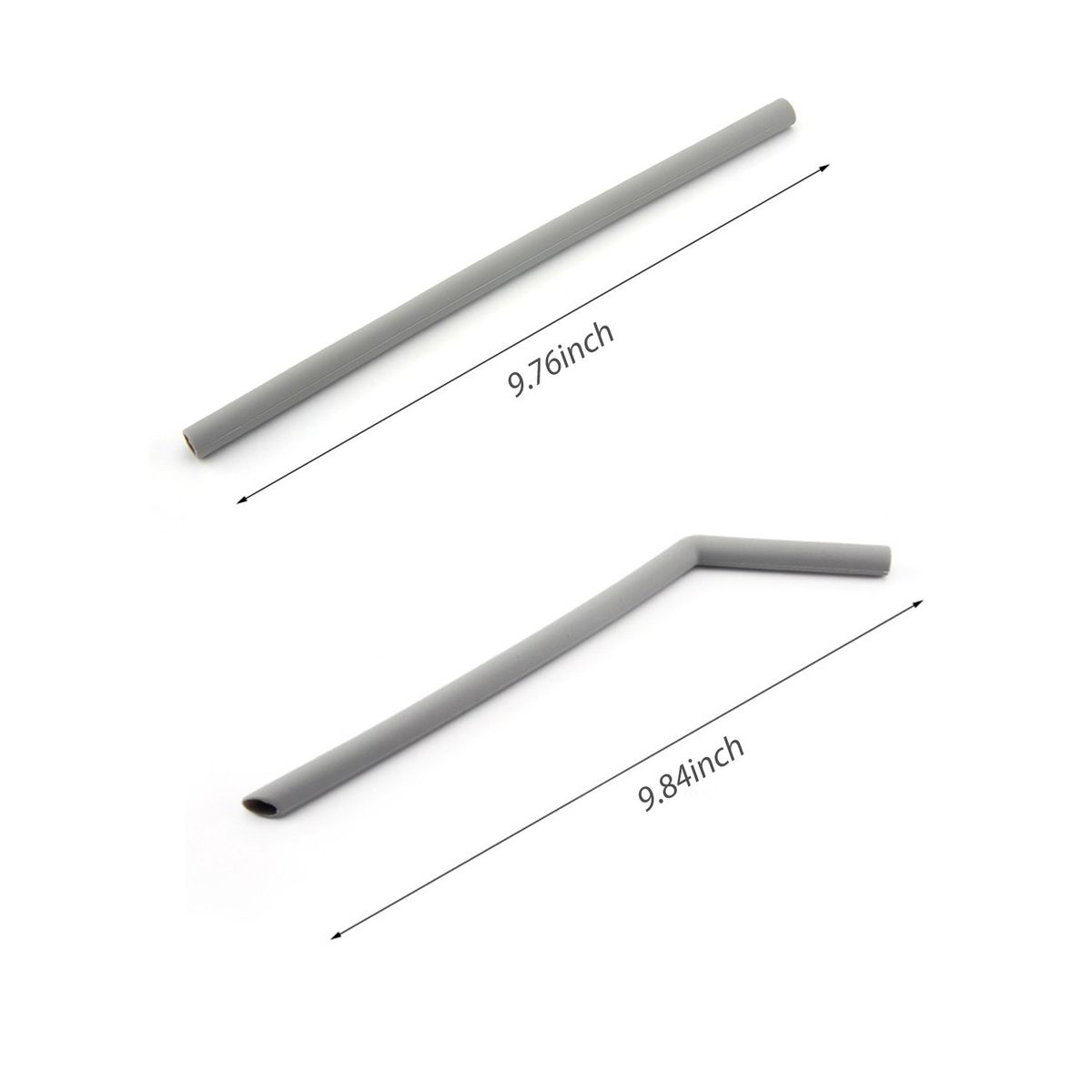 6PCS Reusable Silicone Drinking Straws With 2 Cleaning