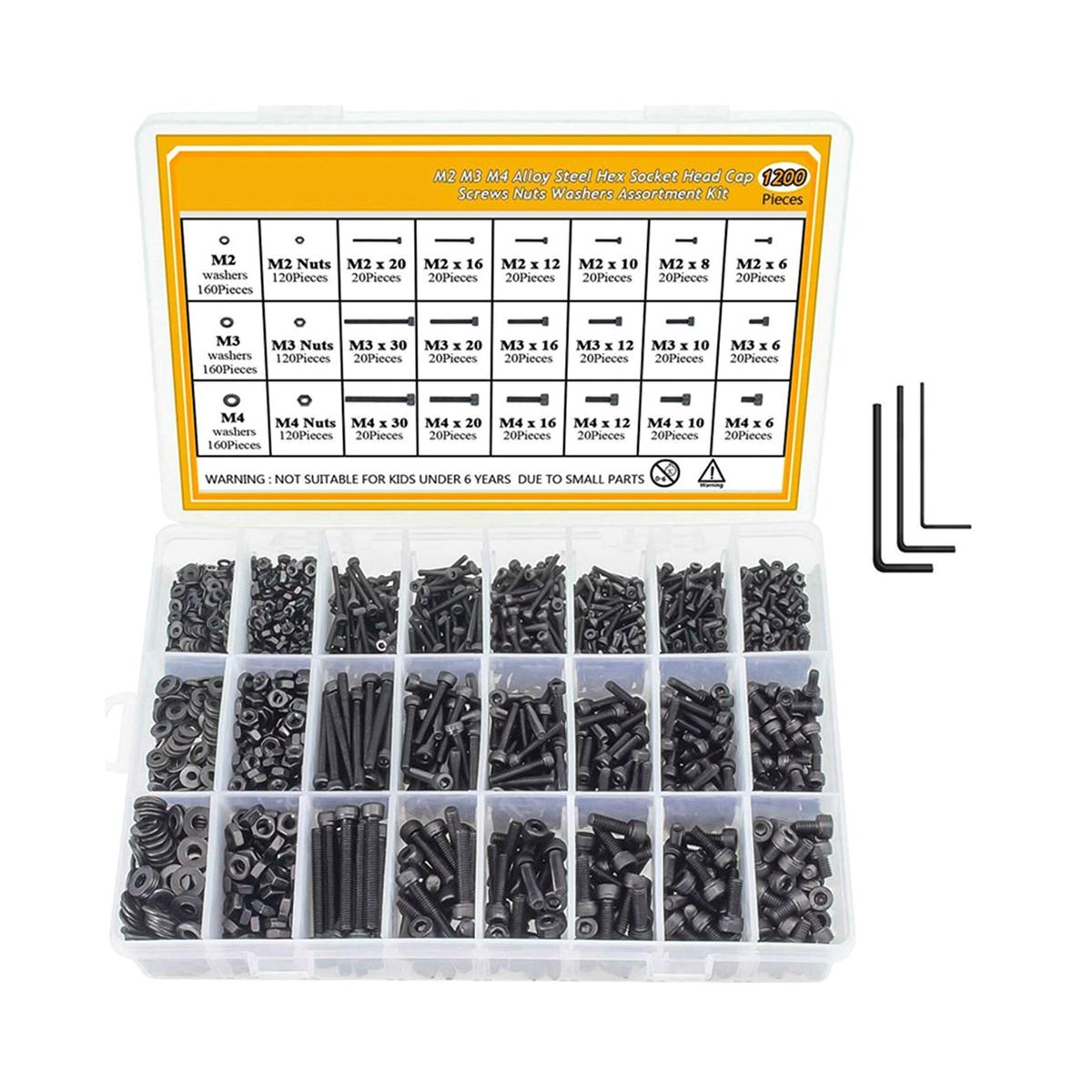 Screw Assortment Grade Metric Bolt Assortment Hex Socket Head Cap Machine Screws With Flat&Lock Washers