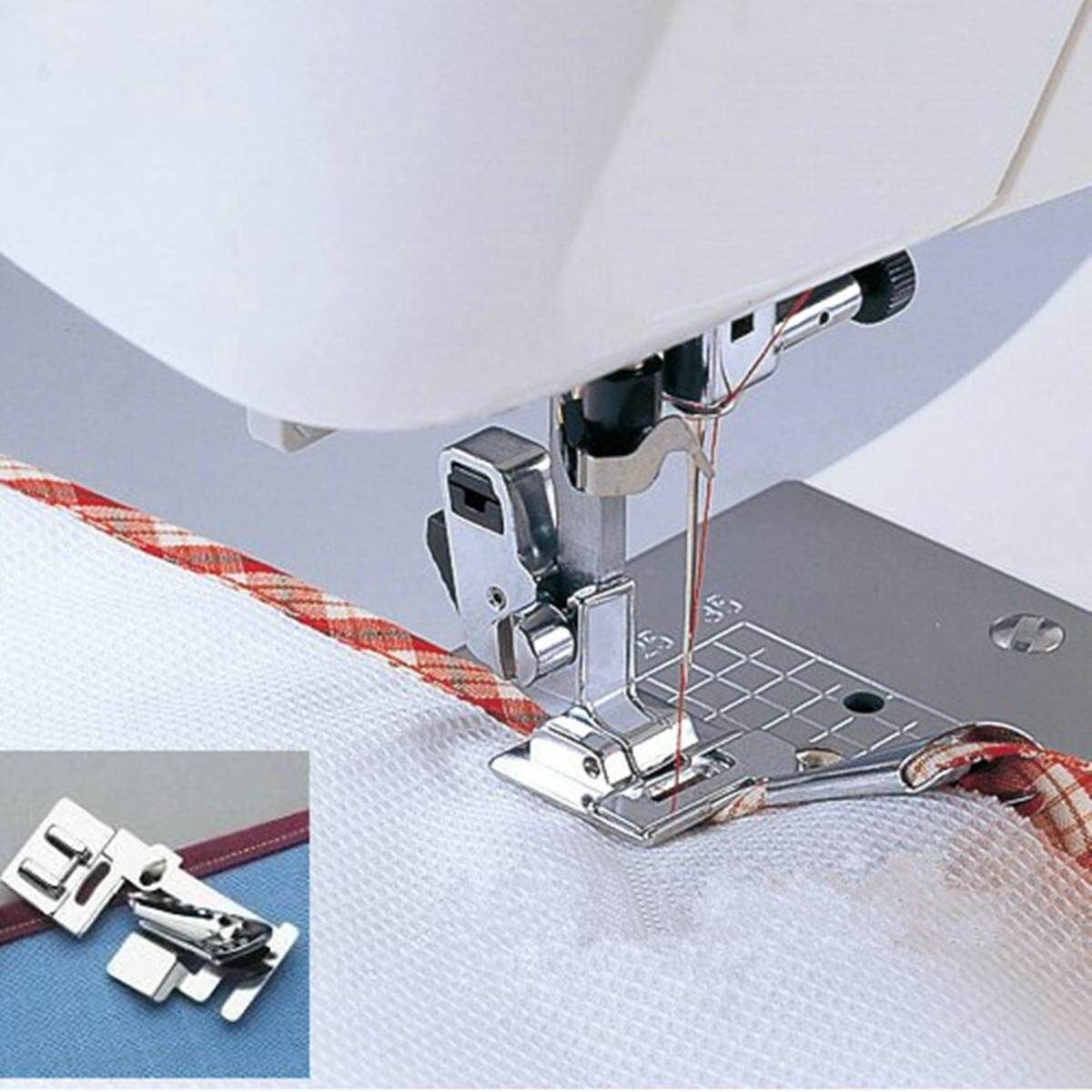 Stainless Steel Snap-on Bias Tape Binder Metal Foot For Brother Sewing Machine