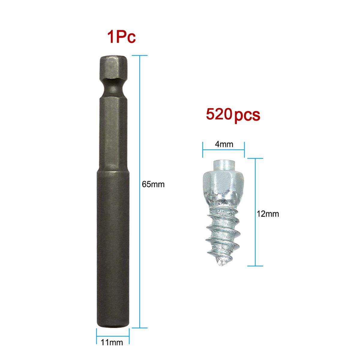 520Pcs Car Tires Studs Screw Snow Tire Studs Spikes Wheel