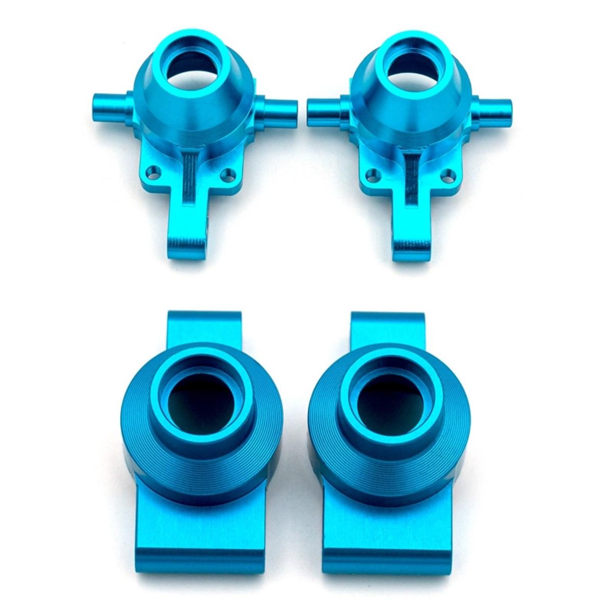 Aluminum Alloy Front & Rear Steering Knuckles Carrier Steering Hub Carriers Upgrade Parts Replacement for Tamiya TT-01 TT01 1/10 Remote Control Drift Car