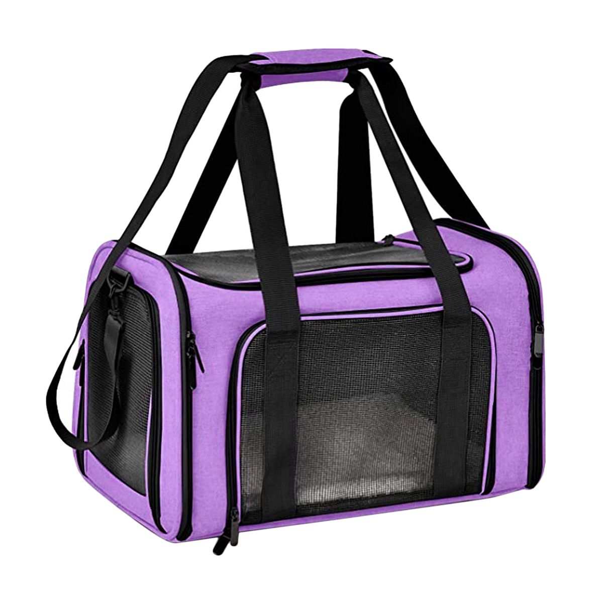 Dog Small Cat Carrier Soft Sided Comfort Bag Travel Case For Purple