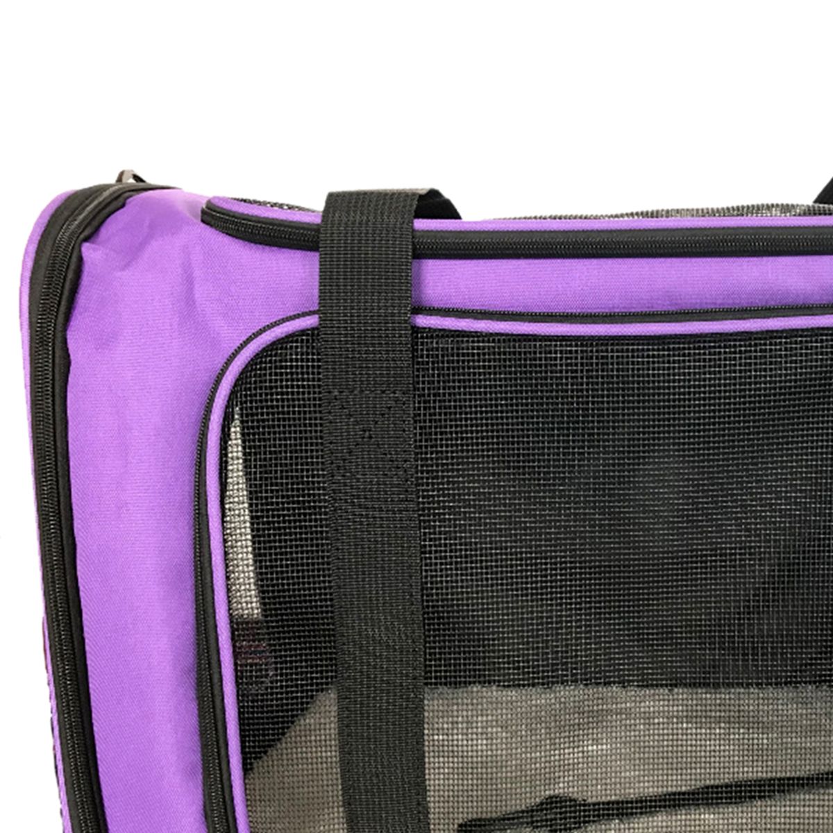 Dog Small Cat Carrier Soft Sided Comfort Bag Travel Case For Purple