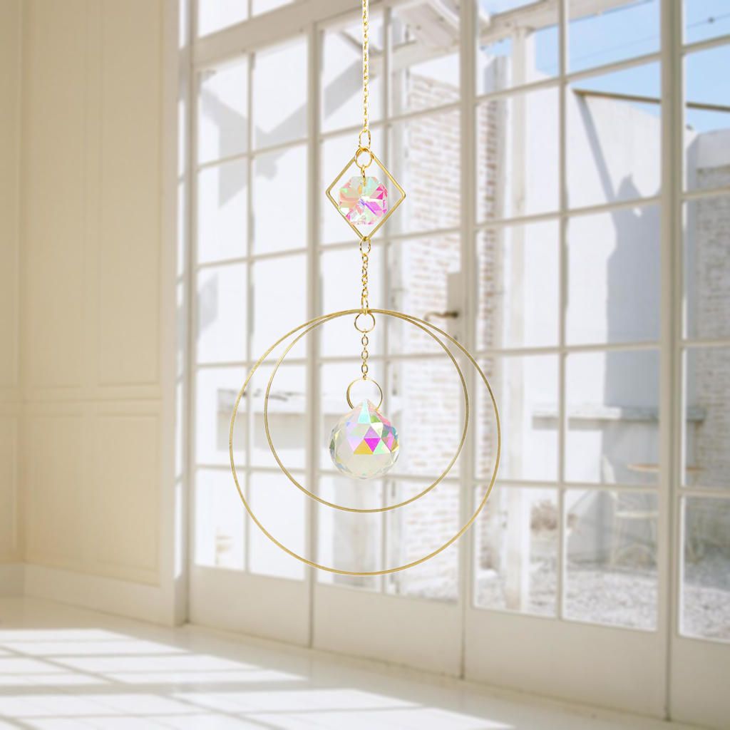 Crystal  Gift S Window Hanging  Prisms 2 AB Color Beads