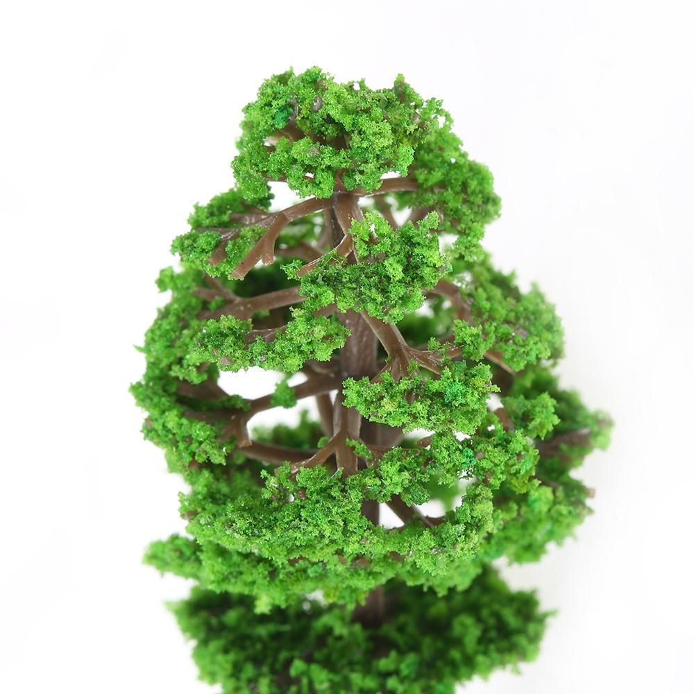 60pcs Mini Plastic Green Trees Scale Architectural Models Train Railways Landscape Scenery Layout Garden Decoration Tree Toys