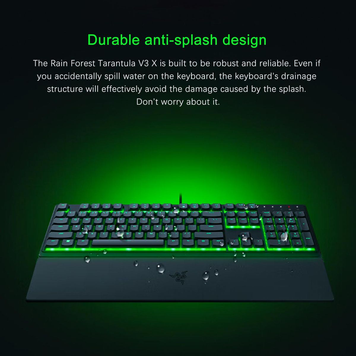 Razer V3X 104 Keys Gaming Keyboard Razer Chroma RGB USB Wired Keyboard 1000Hz Mechanical Keyboard with Detachable Wrist Rest