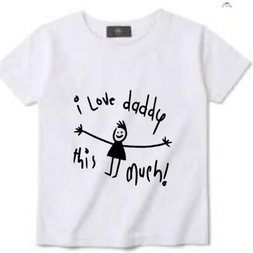 Kids Children T-shirt For Girls - I Love Daddy This Much! White