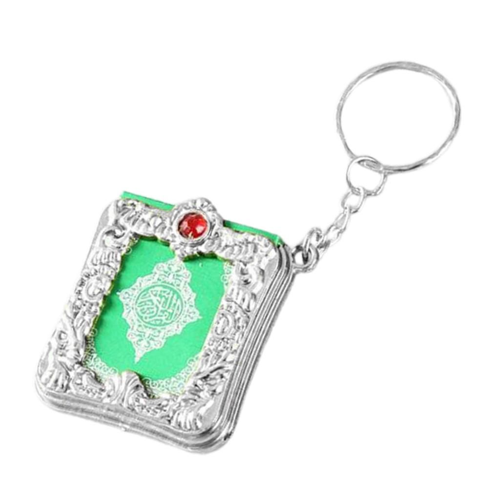 Small Ark Quran Book Keychain Arabic Religious Muslim Bag Car Silver