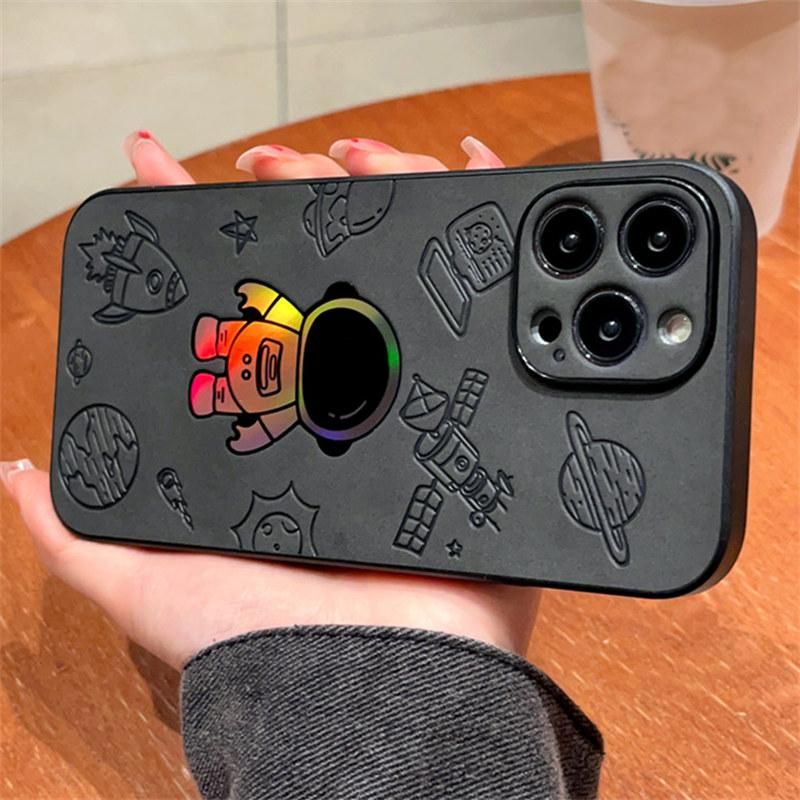 Luxury Cortex Astronaut Phone Case For iPhone 14 13 12 11 Pro Max 7 8 Plus X Xs XR Max Laser Bumper Cases Cover