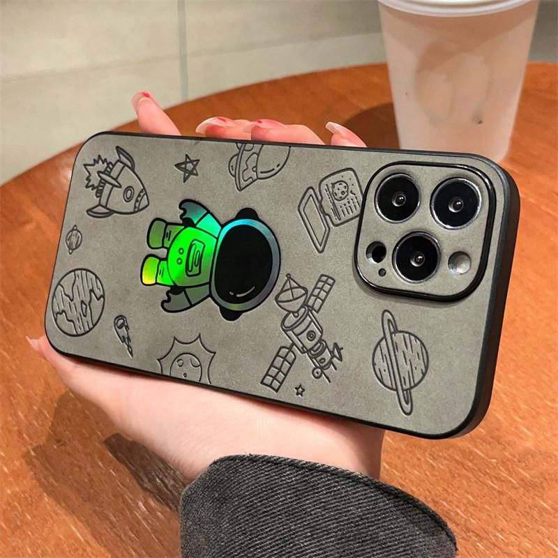 Luxury Cortex Astronaut Phone Case For iPhone 14 13 12 11 Pro Max 7 8 Plus X Xs XR Max Laser Bumper Cases Cover