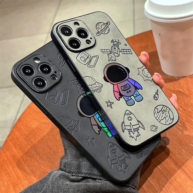 Luxury Cortex Astronaut Phone Case For iPhone 14 13 12 11 Pro Max 7 8 Plus X Xs XR Max Laser Bumper Cases Cover