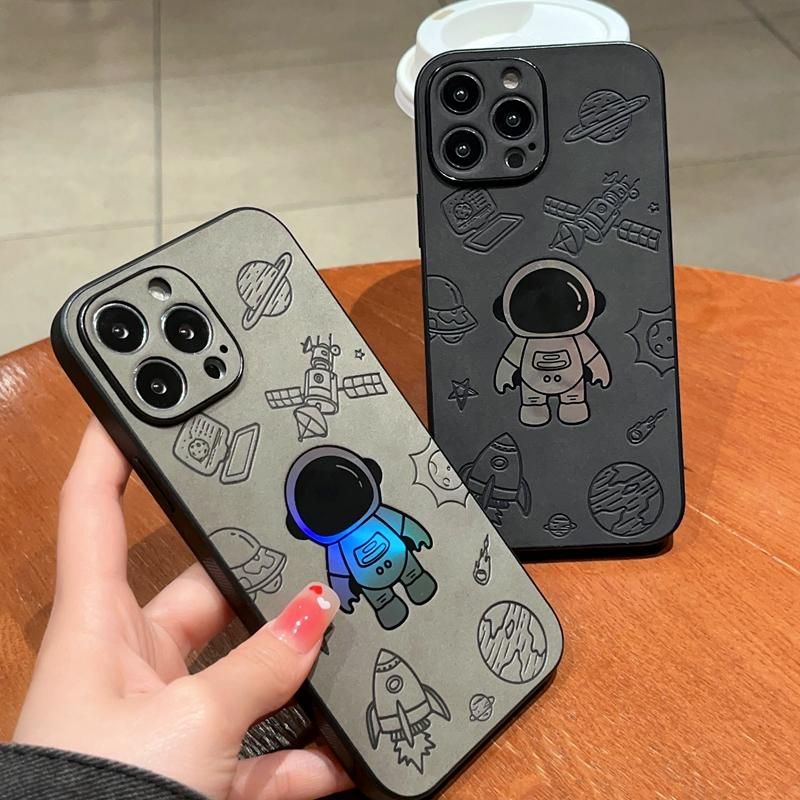 Luxury Cortex Astronaut Phone Case For iPhone 14 13 12 11 Pro Max 7 8 Plus X Xs XR Max Laser Bumper Cases Cover
