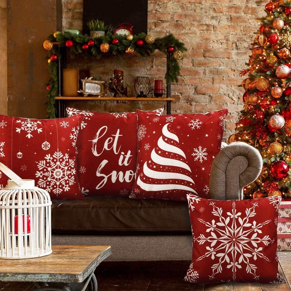 4 Pillow Covers,Christmas Gift or Home Decor,45 X 45cm,Sofa Cushion Covers