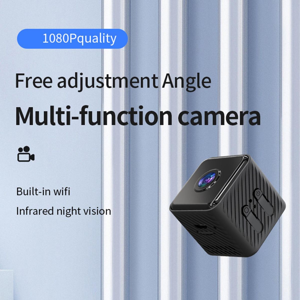 Smart Security Camera 1080P Home Multifunctional Camera with Function Night Vision Support for 4-64GB Storage APP: iWFCam