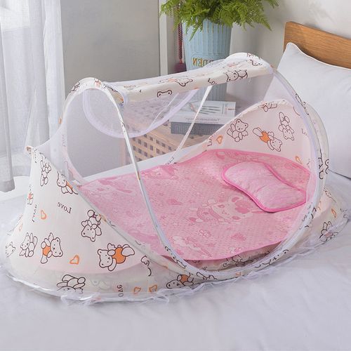 4PCS Summer Baby Bed Crib Mosquito Netting Folding Mattress