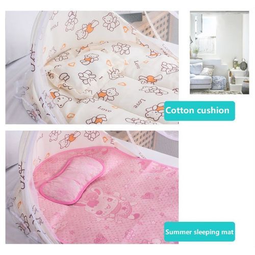4PCS Summer Baby Bed Crib Mosquito Netting Folding Mattress