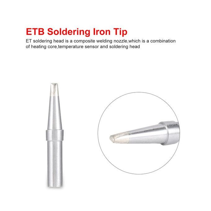 2Pcs ET Soldering Iron Tips ETB Welding Tools For Weller Station Silver