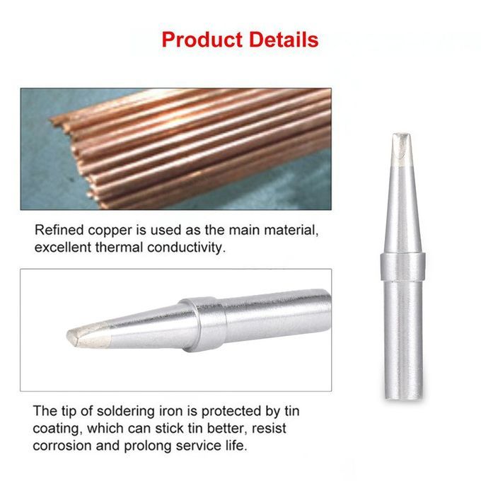 2Pcs ET Soldering Iron Tips ETB Welding Tools For Weller Station Silver