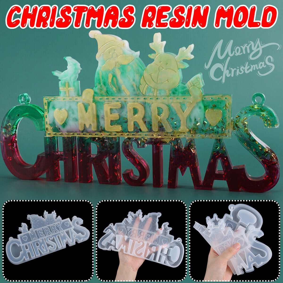 Christmas Decor Silicone Jewelry Casting Mold Resin Epoxy Mould Casting Craft Tool
