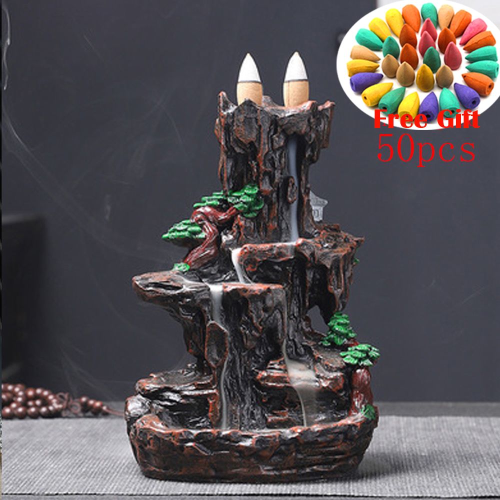 Hot With 50cones White Ceramic Incense Censer Buddha Hand