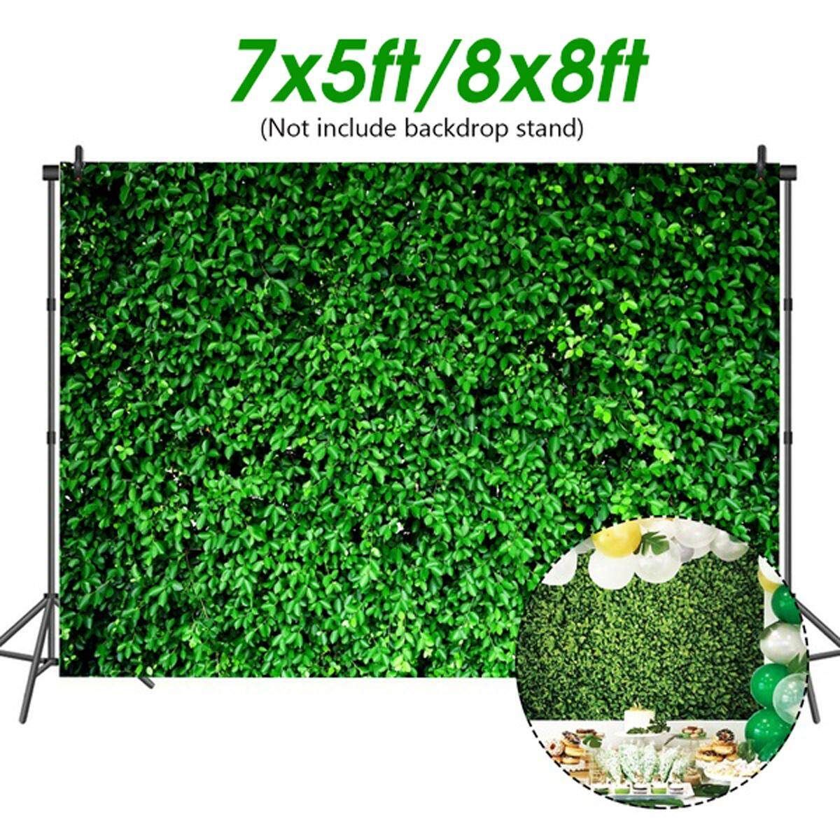 7x5Ft/ 8x8Ft Green Leaves Wall Backdrop For Photography Grass Background Spring Birthday Party Ground Decor Outdoorsy Theme Newborn Baby Bridal Shower Wedding Photo Studio Booth Army Green