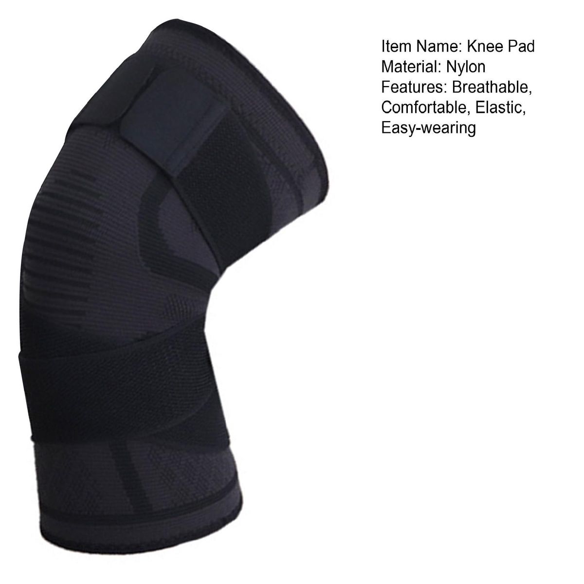1 Set Sports Knee Compression Support Knee with Strap Black