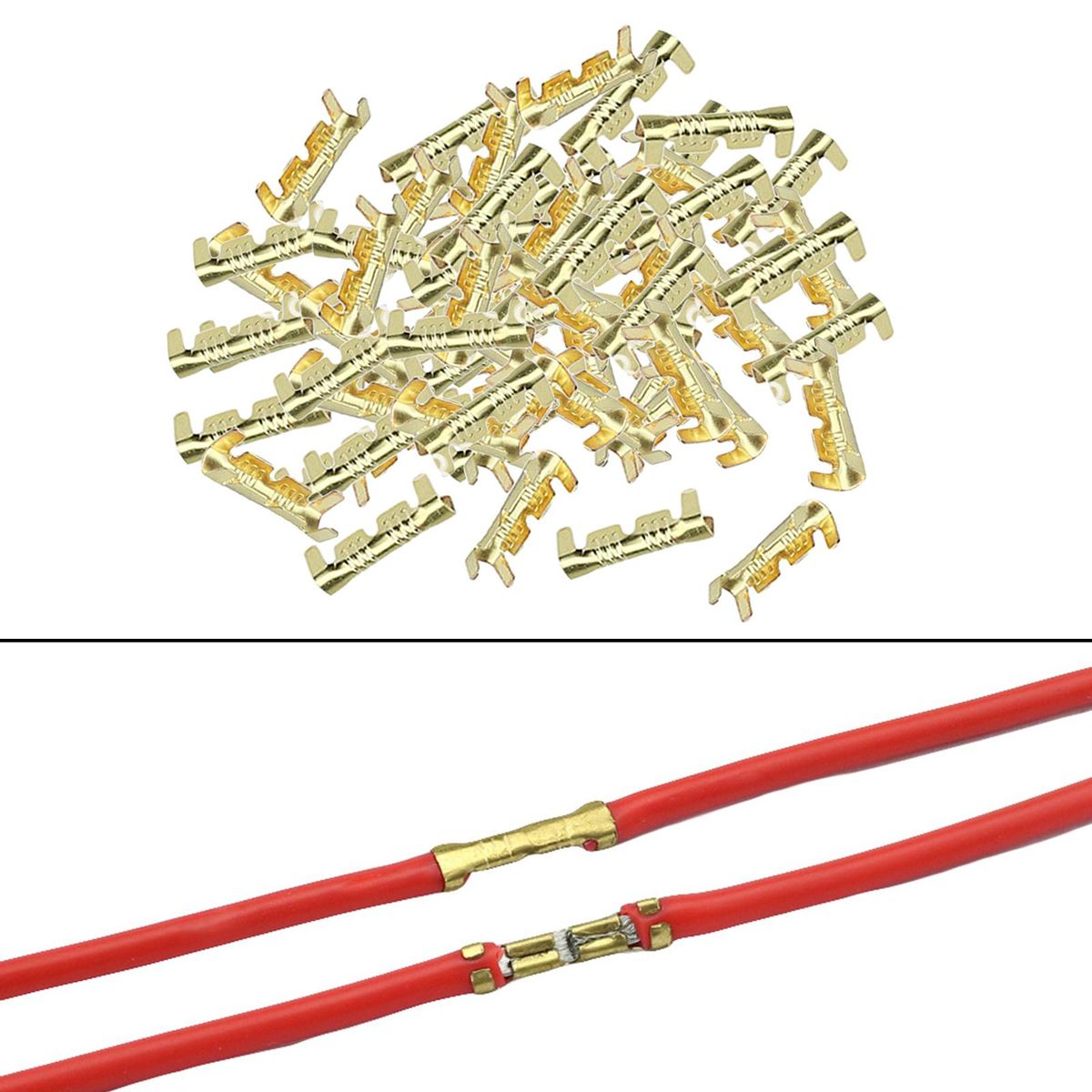 Wiring Terminal Tab Cold Inserts Connect Lines 50Pcs