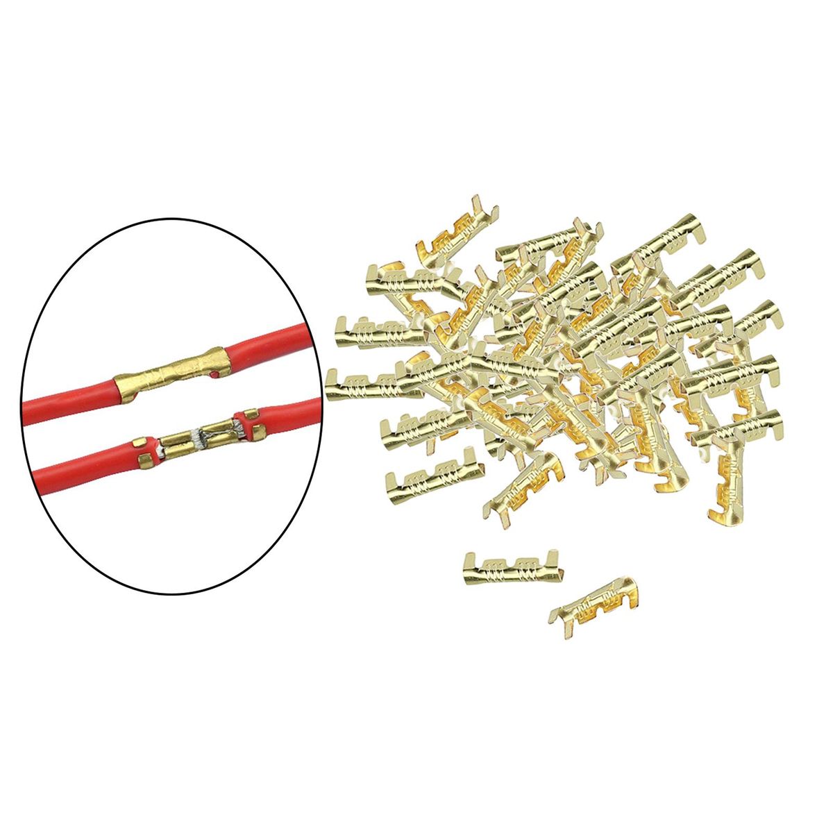 Wiring Terminal Tab Cold Inserts Connect Lines 50Pcs