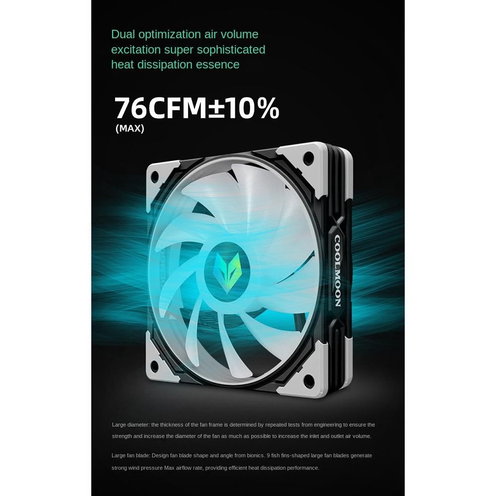 PWM 12CM Computer Temperature Control Cooling Fan White
