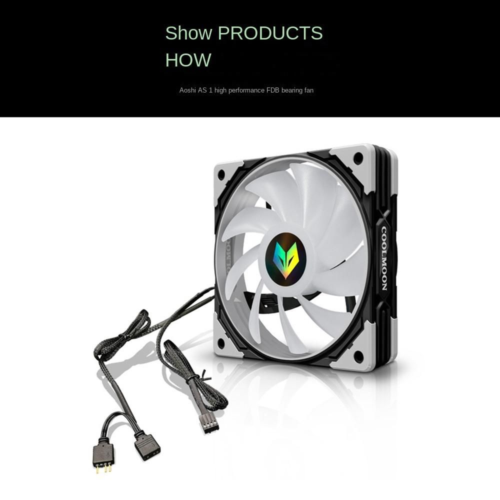 PWM 12CM Computer Temperature Control Cooling Fan White