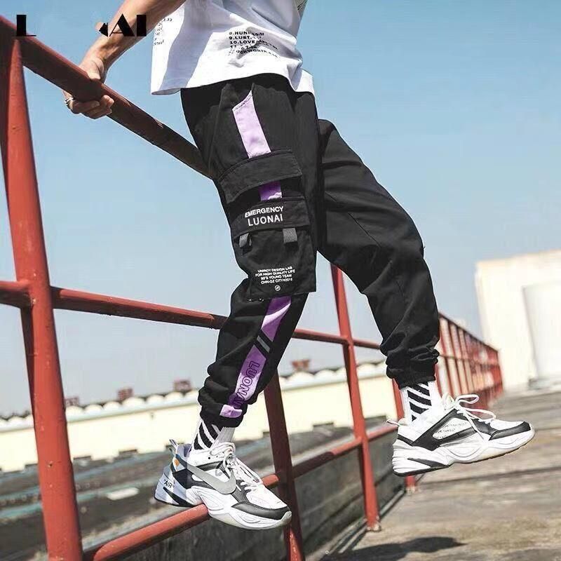 Joogers-pants charge for men street clothes track tracksuit black hip hop with autumn pockets