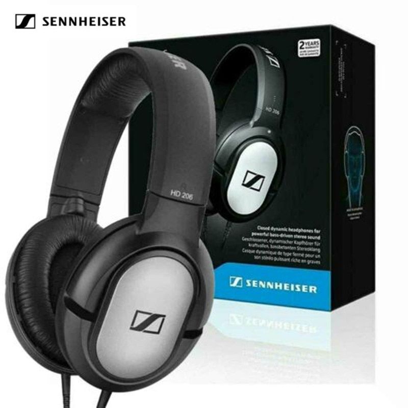 Sennheiser Hd 206 Stereo Wired Headphones Earphones Over Ear Black Earphone