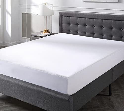 Fitted Sheet Mattress Protector -White