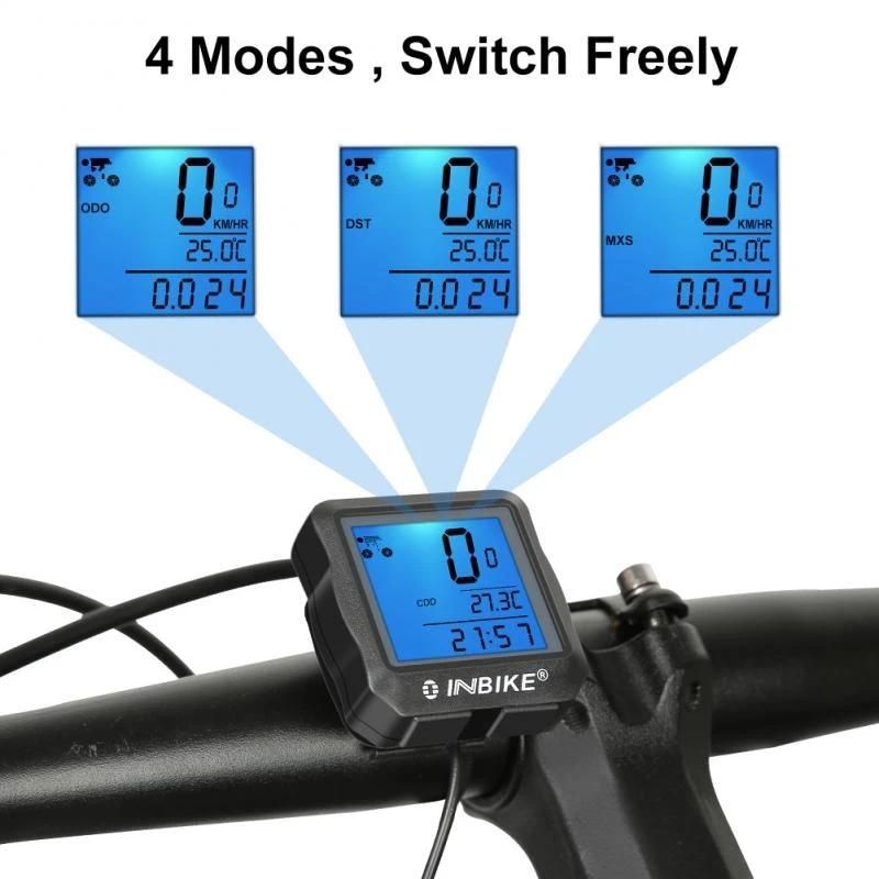 INBIKE Bicycle Speedometer Waterproof Bike Computer Backlight for Cycling Riding Wired Stopwatch Code Meter Bicycle Accessories