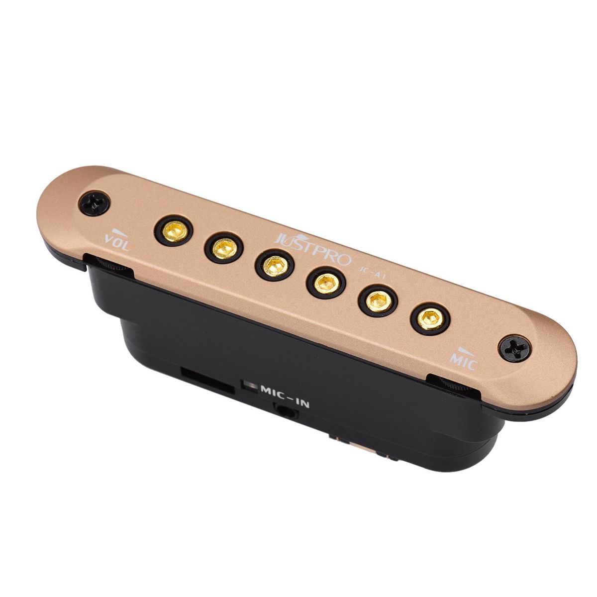 JUSTPRO JC-A1 Guitar Sound Hole Coil Pickup with Microphone with Mic and Volume Control for 39/40/41/42inch Folk Guitar
