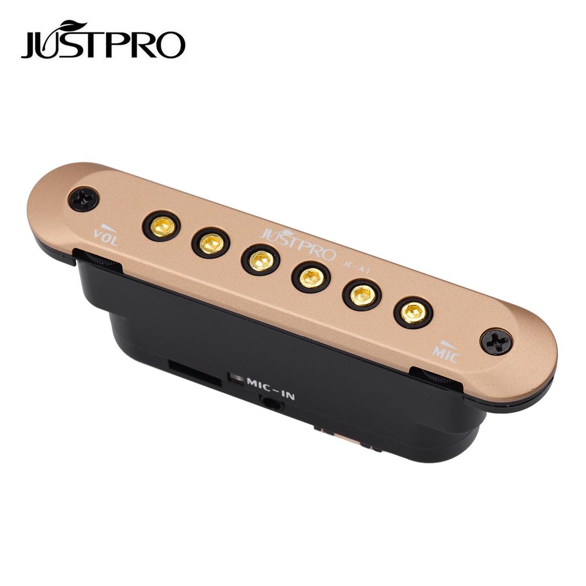 JUSTPRO JC-A1 Guitar Sound Hole Coil Pickup with Microphone with Mic and Volume Control for 39/40/41/42inch Folk Guitar