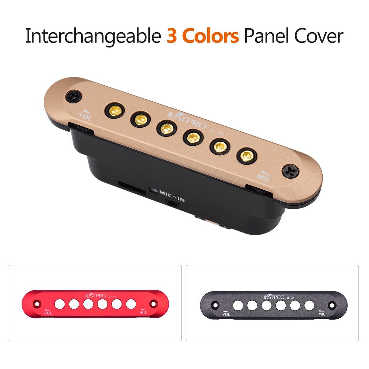 JUSTPRO JC-A1 Guitar Sound Hole Coil Pickup with Microphone with Mic and Volume Control for 39/40/41/42inch Folk Guitar