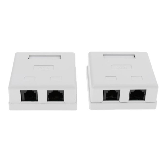 4x 2-port 8P8C Cat6 Network Cable Wall Box