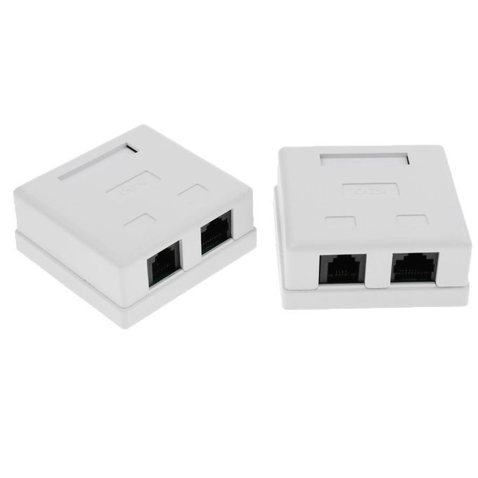 4x 2-port 8P8C Cat6 Network Cable Wall Box
