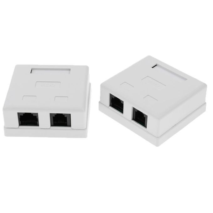 4x 2-port 8P8C Cat6 Network Cable Wall Box
