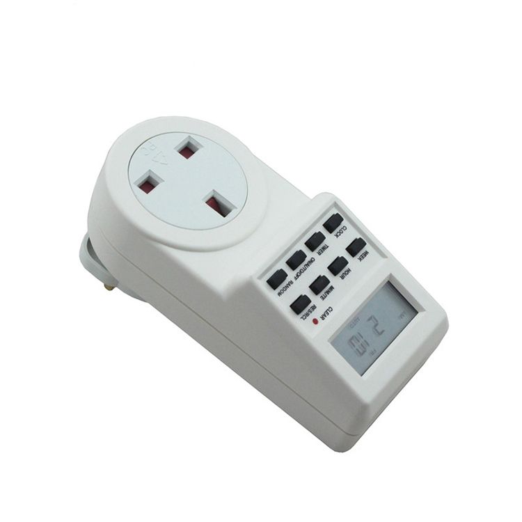 AC 230V Smart Home Plug-in LCD Display Clock Summer Time Function 12/24 Hours Changeable Timer Switch Socket, UK Plug
