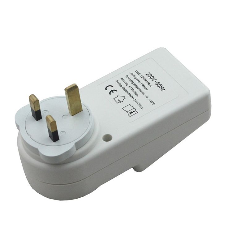 AC 230V Smart Home Plug-in LCD Display Clock Summer Time Function 12/24 Hours Changeable Timer Switch Socket, UK Plug