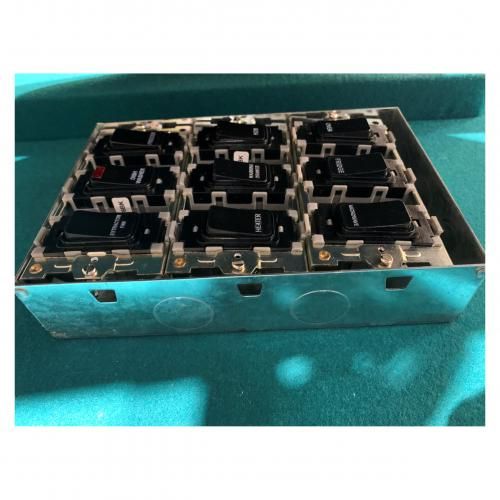 9 Gang Kitchen Switch (Satin Chrome/Black Switches)